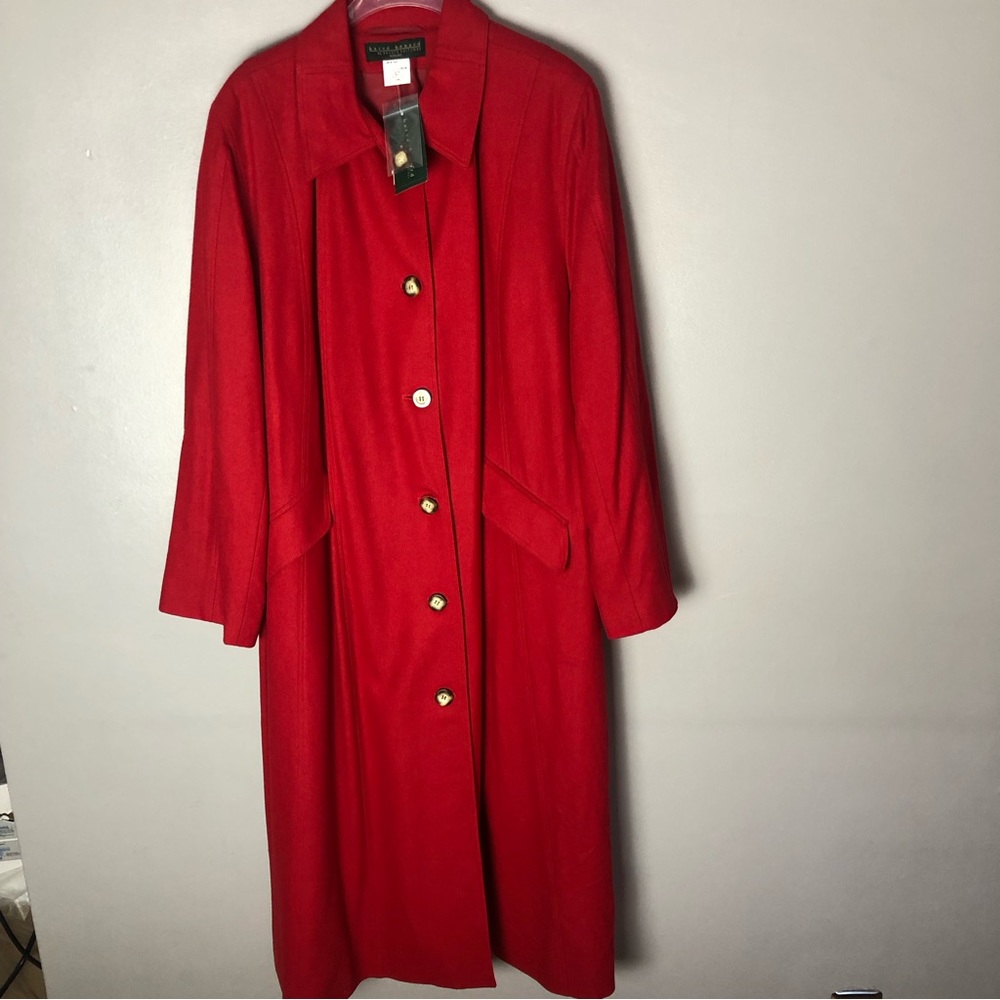 NWT Harve Benard Red Wool Blend Coat Sz 30W